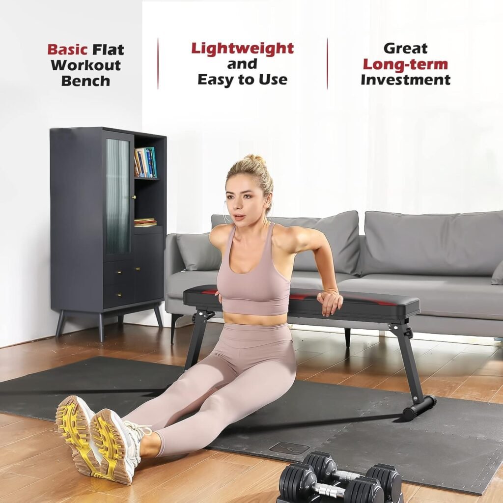 ideal Foldable Flat Weight Bench for home gym