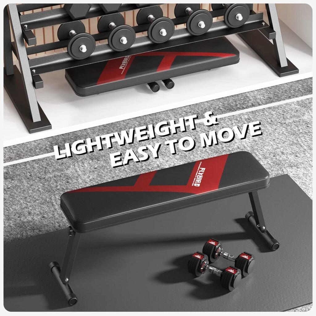Foldable Flat Weight Bench easy to manage home gym
